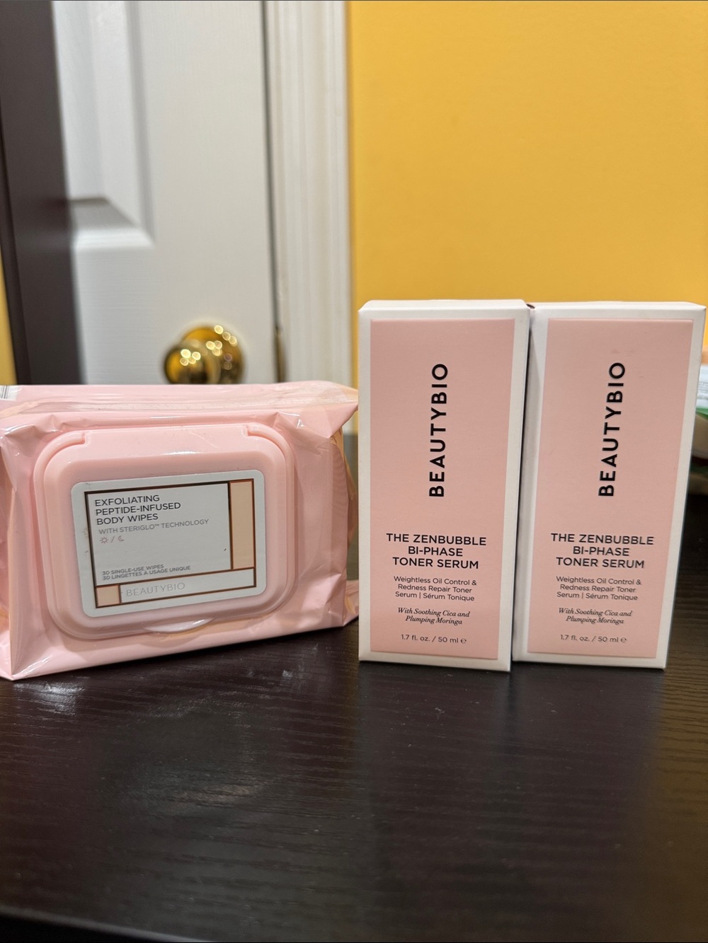 BeautyBio Skincare Bundle ZenBubble Toner Serum x2 + Exfoliating Body Wipes